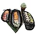 Kimi Cuisine Sushi Set, 5 pieces (Black Melamine), Sushi Dish Set with Built in plate with built in dipping