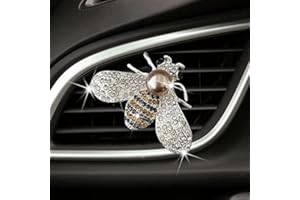 Silver Shiny Bee Vent Clips, Crystal Bee Car Air Freshener Vent Clip Car Bling Interior Decoration Rhinestone Car Bling Acces