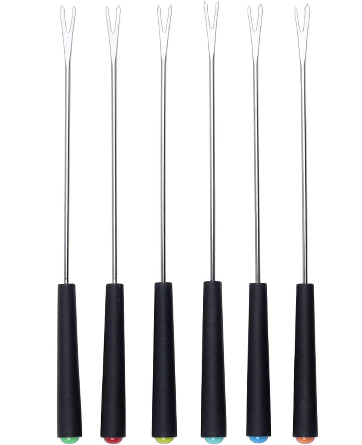 LATRAT Set of 6 Cheese Fondue Forks, Stainless Steel with Polypropylene Handle, Perfect for Cheese, Chocolate, Meat and Vegetable Fondue
