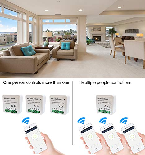 RHG Diy Wifi Smart 1 Way 2 Gang Light Led Dimmer Module Smart Switch Vida InteligenteTuya App Control Remoto Trabajar con Alexa Google Home