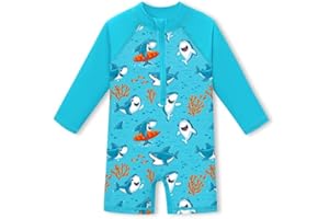 BesserBay Baby UV Protection Zip Front Sun Protective Long Sleeve One Piece Swimsuit 0-36 Months
