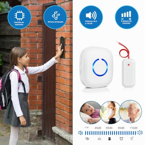 COTINSE Wireless Signal Repeater, Wireless Doorbell Extension, Wireless Gong Repeater Set, Doorbell Amplifier for existing Doorbells and Systems