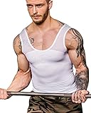 Shaxea Extreme Gynecomastia Compression Shirt to Hide Man Boobs Moobs Slimming Mens Shapewear(L,White)