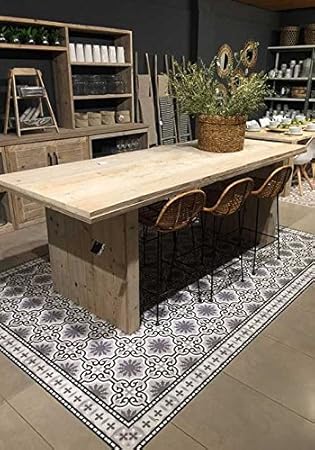 Louisiane Design Tapis Vinyl Carreaux De Ciment 60x120cm