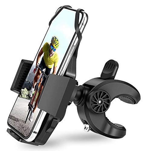 AONKEY Bike Phone Mount – One Touch Release Phone Holder for Bike Handlebar/Stem, Universal Mountain Bicycle & Motorcycle Holder Compatible with iPhone 12, Pro/11Pro/XS, 4