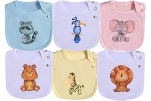 Maiwa Cotton Waterproof Baby Bibs for Girls Boys Unisex for Drooling Drooler Teething with Snaps,Oeko-TEX Certified Print