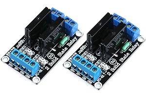 EC Buying 2Pcs 5V 2A Solid State Relay Module 2 Channel Low Level Trigger 250V2A SSR Durable DIY AC Solid State Relay Board with Fuse for Arduino