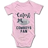 YCICIVDee Cutest Cow/Boys Football Fan Quote Baby Bodysuit Baby Onesie White Long Sleeve 0-24Months