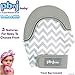 PBnJ Baby, Silicone Teether Glove, Baby Toys 0-6 Months, Mittens for Infants use as Teething Pacifier, Teething Toys 3-6 Months, Teethers for Babies 6-12 Mon, 6 Mo Old Must Haves - Gray Chevron