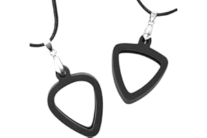 Musiin Guitar Pick Holder Necklace Compatible with Fender Dunlop D'Addario Picks, Double-sided universal design, suitable for players of various styles 2 pack (Standard/Triangle