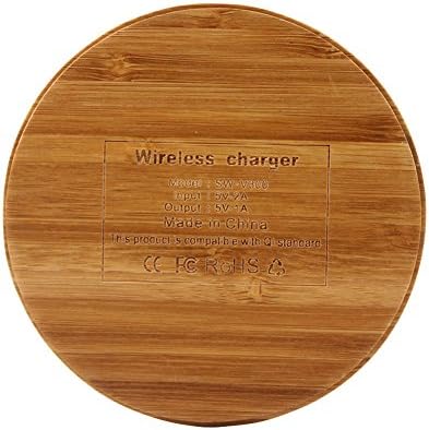 Bamboo iPhone X Wireless Charger,Allstrying Wireless Charging Pad Stand for iPhone 8 / 8 Plus, iPhone X, Samsung Galaxy Note 8,S8, S8+ S8 Plus,S7,S7 Edge Qi-Enabled Devices (Round)