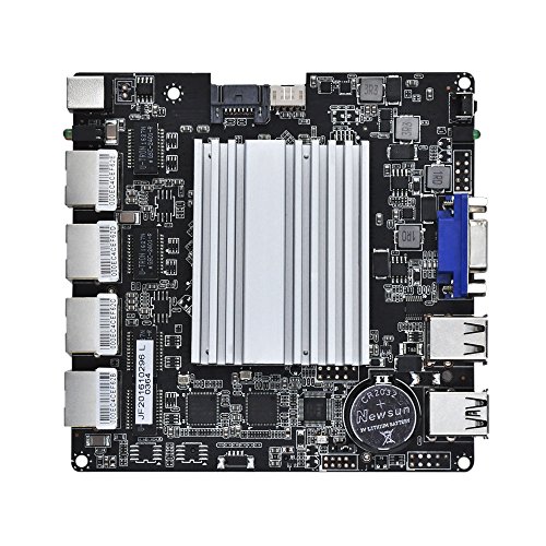 Qotom Four LAN Mini PC with 8GB RAM 128GB SSD, VGA, 4 USB Port, celeron j1900 Processor Quad core 2 GHz, Fanless Mini PC Support OPNsense