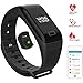 Fitness Tracker Watch Activity Tracker with Heart Rate Monitor, Pedometer, Calorie, Health Tracker with Blood Pressure, Oxygen, Bluetooth Smart Bracelet Band for Android / IOS, IP67 Waterproof, Black
