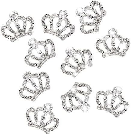 WINOMOCrown Brooch Rystal Rhinestone Crown Embellishments Crown Jewelry Embellishment Crown for Helmet Emerald Crown Stickers 10pcs Crystal Crown Rhinestone Embellishments for Craft Decoration