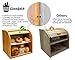 Goodpick Bamboo Bread Storage Box Double Layer Large Wood Bread Boxes for Kitchen Countertop Bread Bin Smoothly Slide Door Roll Top Bread Vintage Bread Container 15.75 x 13.97 x 9.8 in Self Assembly