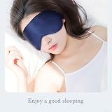 ECHOLLY Sleep Mask 100% Mulberry Silk with Travel Pouch Blue view 5