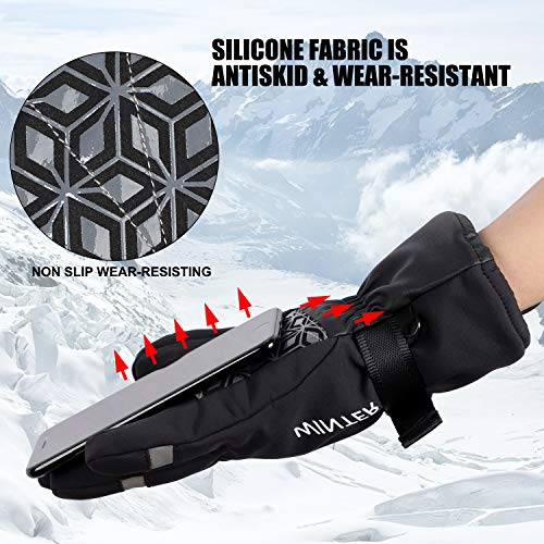 WESTGIRL Winter Ski Gloves, 3M Thinsulate Warm Windproof Waterproof Gloves for Men Women, Touchscreen Cold Weather Outdoor Gloves for Running, Cycling, Skiing, Climbing