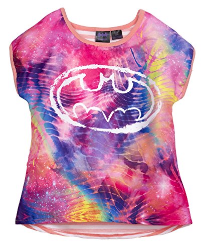 (612093BXM) Batman Girls Fashion Tee Shirt in Tye Die Size: 14/16