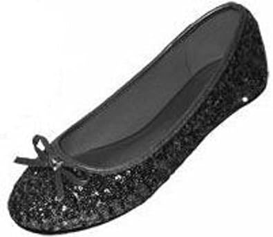 black sequin flats womens
