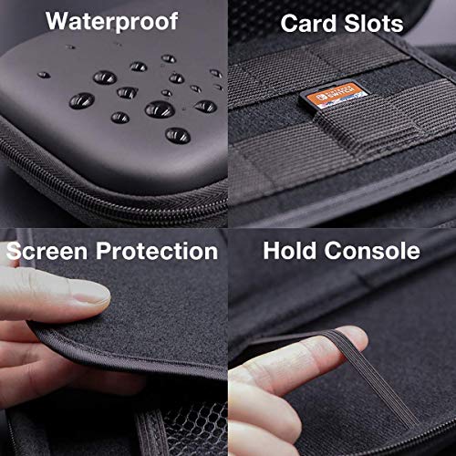 Carrying Case for Nintendo Switch Lite with Screen Protector,Donobi Protective Travel Case with 8 Game Slots and Portable Hard Shell Travel Pouch Storage for Switch Lite Console & Accessories-Red
