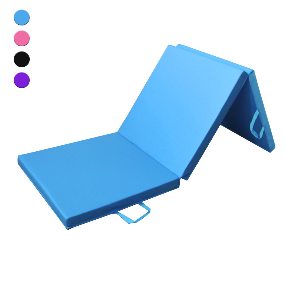 HOMCOM Tappetino Fitness Pieghevole 180x60x5 Cm - Morbido E Antiscivolo Per Yoga, Pilates E Ginnastica - Rosa