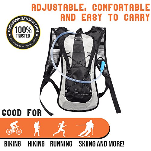 ETCBUYS Hydration Backpack - 2L (Liter) Water Pack and Waterproof Tactical Hydration Pack for Running, Hiking, Cycling, Camping, Hunting, Biking, Festivals, Themed Parks and Prevents Dehydration