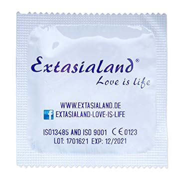 Extasialand Markenkondome 100 Kondome glatt und transparent im praktischen Sparpack Präservative