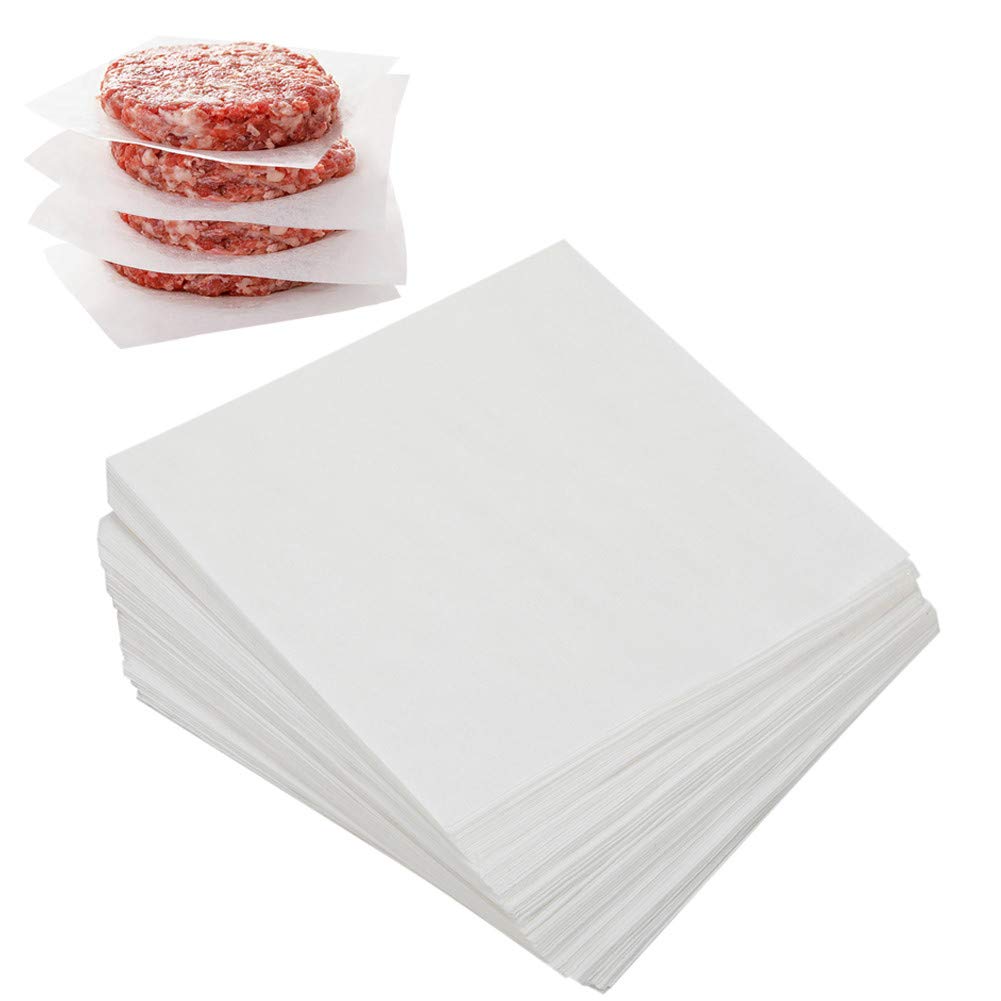 Hamburger Patty Papers, Set of 300, 10cm Burger Patty Paper/Small Square Baking Parchment for Separating Burger Patty, Cookies and More (14cm Square Patty Papers Available)