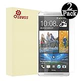[2 Pack] LUVSS 0.26mm Screen Protector for HTC One Max (8088 809D 8060 T6) [Tempered Glass], 9H Anti Fingerprint Scratch Proof Bubble Free Ballistics Glass Armor Screen Shield Protective Film - Clear