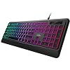 Fiodio Rainbow Membrane Gaming Keyboard, Quiet Wired Computer Keyboard, 104 Silent Keys, 26 Anti-Ghosting Keys, Spill…