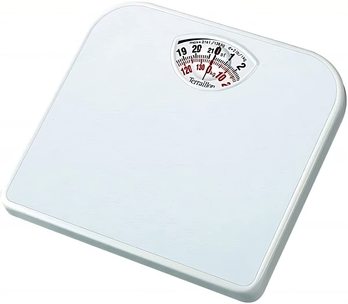 Terraillon Mechanical Bathroom Scale, Large Rotating dial, Compact, 120 kg/19 st, T101 kg/st, White