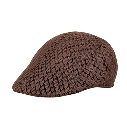 Elevin(TM)Women Men Summer Breathable Mesh Newsboy Hats Casual Beret Caps (Coffee)