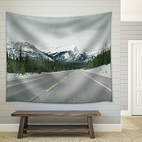 Road in Mountainous Area - Fabric Wall Tapestry Home Decor - 51x60 inches