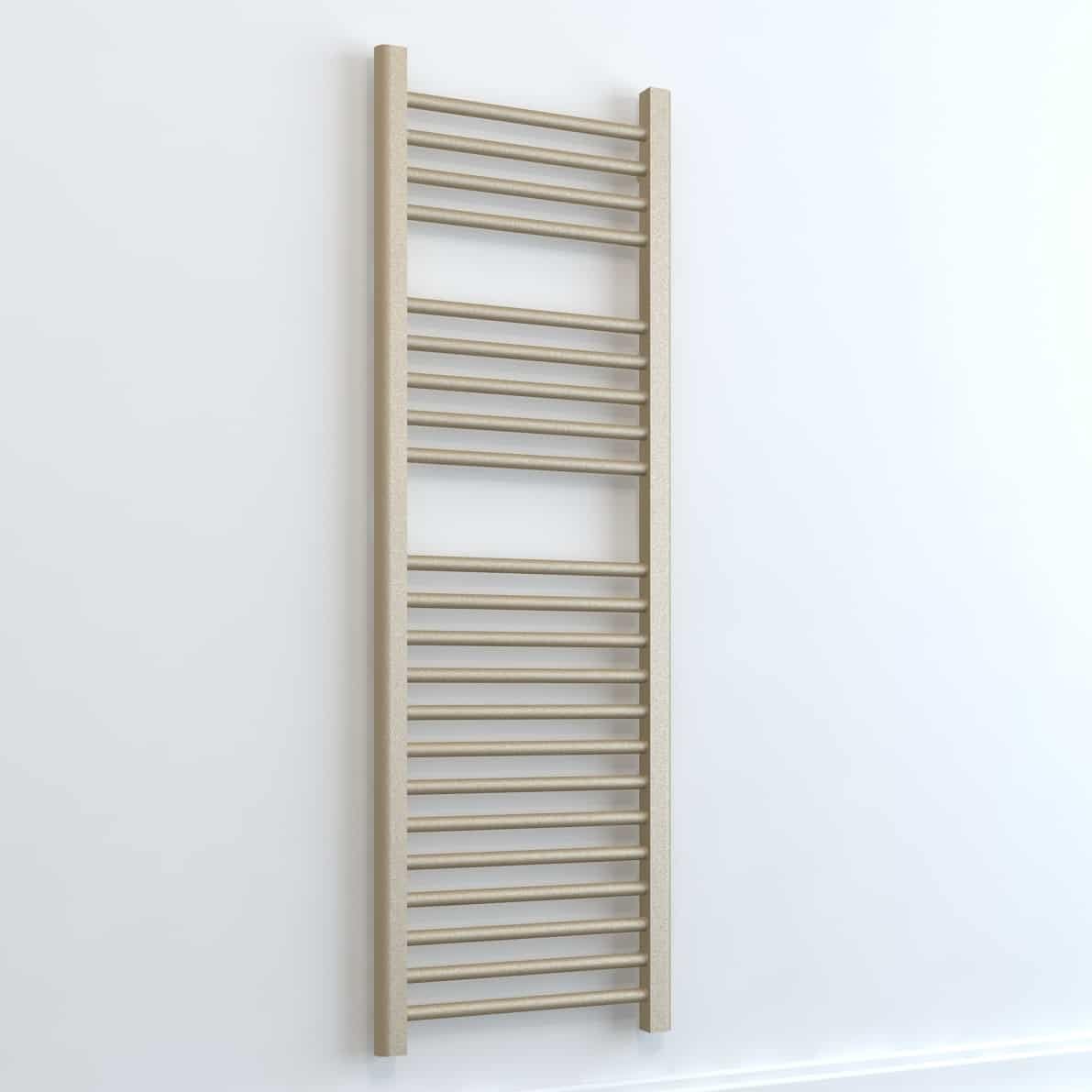 Bellerby Straight Thermostatic Electric Heated Towel Rail With Timer. Small, Medium And Large Sizes. Prefilled, LOT 20 / ErP Compliant, With IPX4 Splash Proof Element, Sand, 800 x 400