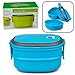 Deco Microwavable Lunch Box- Stacking Two Tier Tiffin with Vacuum Seal Lid with carrying handles- BPA Free