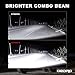 oEdRo LED Light Bar 12 Inch 180W Tri-Row Work Lights Spot Flood Combo Beam Driving Fog Lamp with w/Wiring Harness, Fit for Off Road Truck Car Jeep Boat SUV ATV UTV Pickup