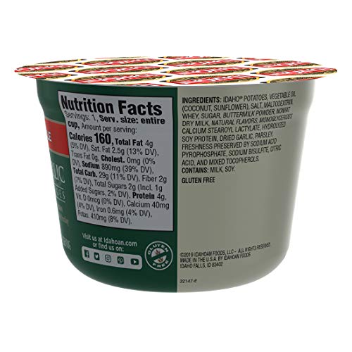 Idahoan Roasted Garlic Mashed Potatoes, Made with GlutenFree 100
