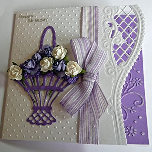 Yeahii Flower Basket Cutting Dies Stencil DIY Scrapbooking Embossing Album Paper Card