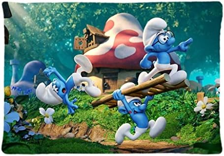 Custom SMURFS THE LOST VILLAGE JUSTICE Pillowcase 20x30 Rectangle Soft Cotton Pillow Case one Side Pattern Printed