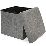 LotFancy Storage Ottoman Cube, Folding Square