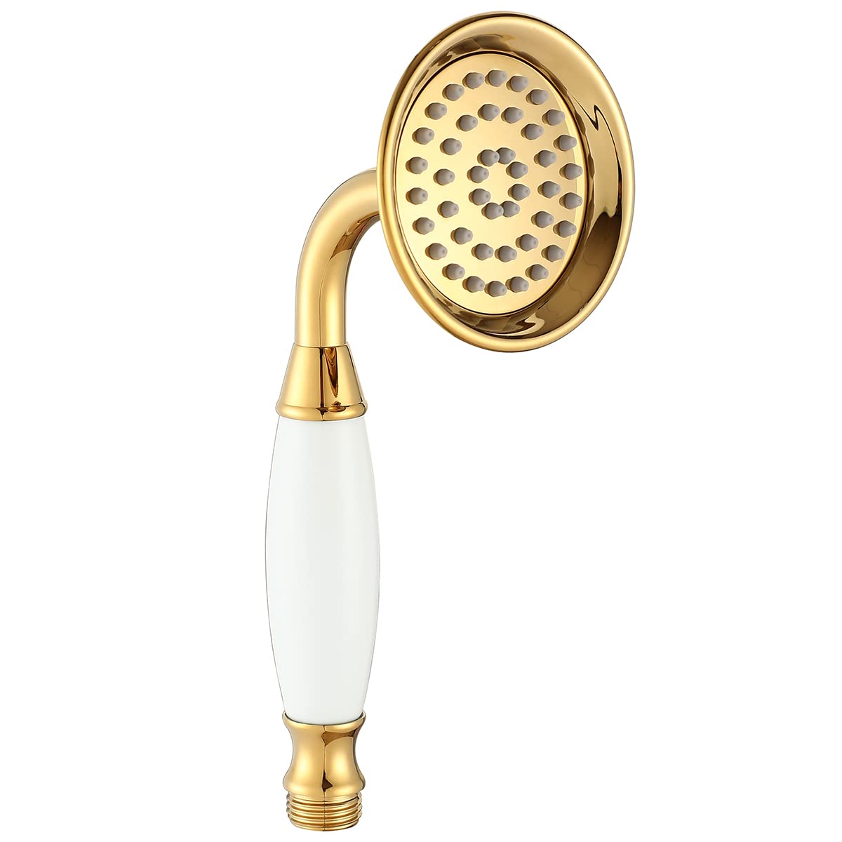 Ownace 3.3 Inch Traditional Gold Brass Ceramics Telephone Hand Held Shower Head Victorian Shower Head for Bathroom Shower Tap