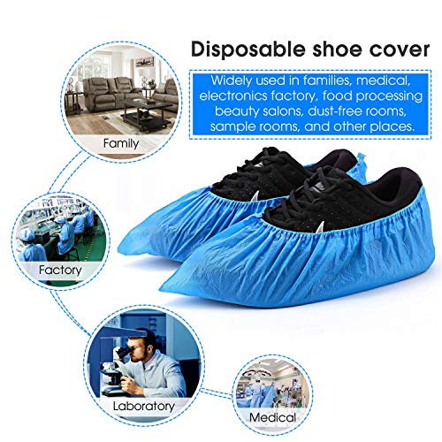 image for JULAM Shoe Covers Disposable, Boot Covers 200 Pack (100 Pairs) Non-Sli