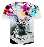 FaPlus Fashion Men's Short sleeve T-Shirt Lightning Knight Cat XL,D-beige
