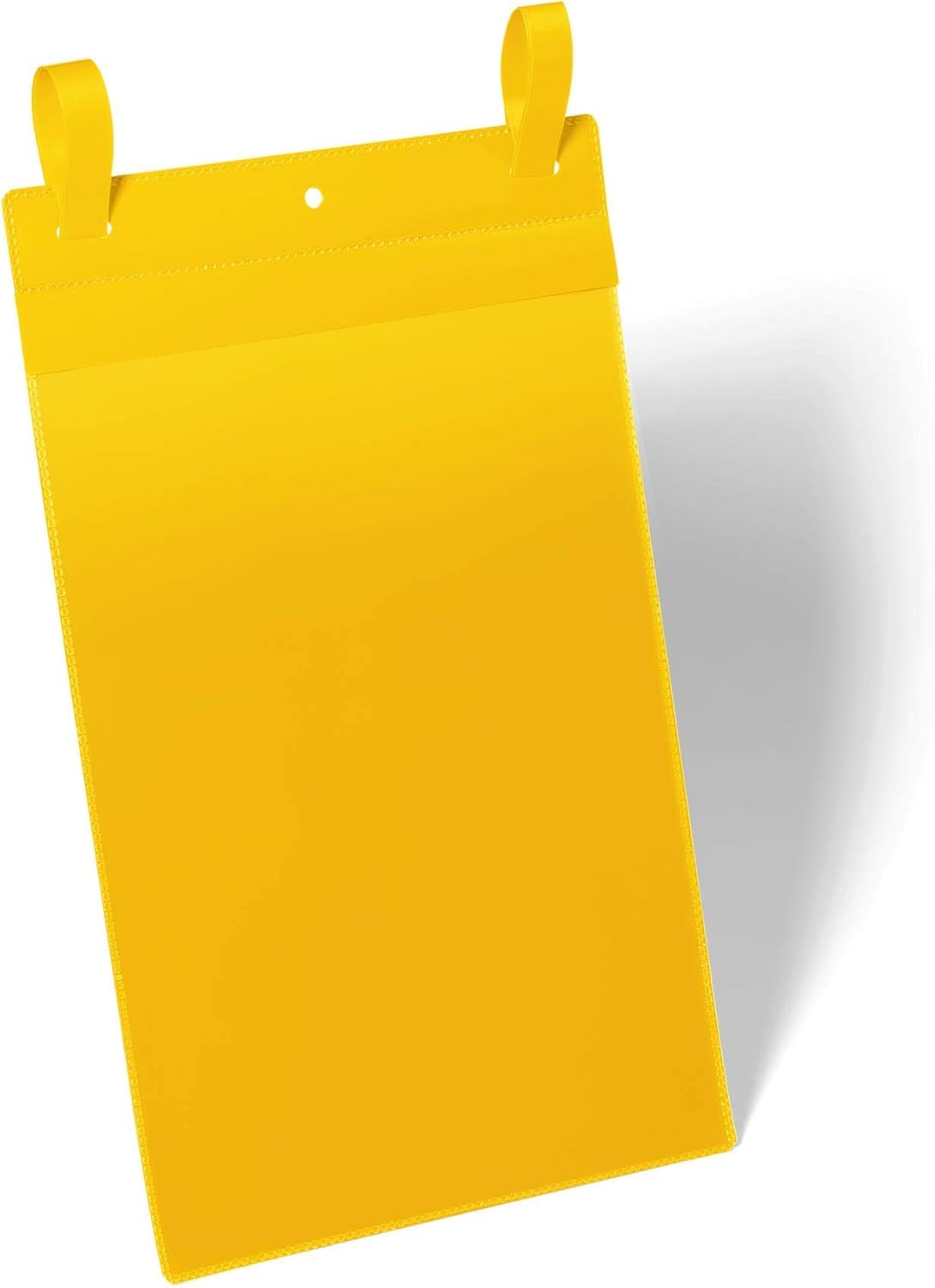 Durable Strap Ticket Holder Document Pocket Portrait - 50 Pack - A4 Yellow - Perfect for Use in Warehouse and Logistic Centres