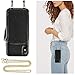 ZVE Case for Apple iPhone Xs and X, 5.8 inch, Wallet Case with Crossbody Chain Strap Credit Card Holder Slot Zipper Shoulder Handbag Purse Wrist Strap Case Cover for Apple iPhone X and XS - Black