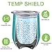 LAVIDASS Wine Tumbler Stainless Steel Stemless Wine Glasses 12 oz Double Wall Vacuum Insulated Unbreakable Wine Glasses Cup with Lid for Red Wine,Beer, Champagne, Coffee, Ice Cream (Shinning Blue)