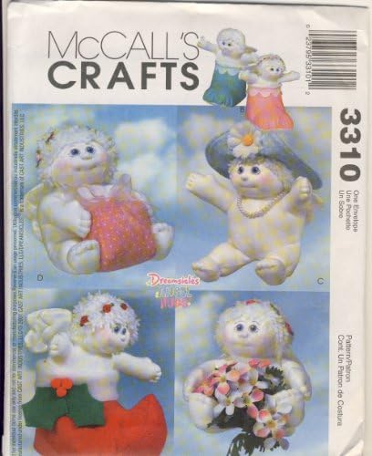 McCall Crafts Sewing Pattern 3310 - Use to Make - Stuffed 9 inch Angel Hugs Holiday Dolls
