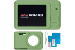 TUOOUT Silicone Case for PIXPRO FZ55 Digital Camera with Screen Protector and Lanyard for PIXPRO FZ55 Accessories -(Matcha Gr