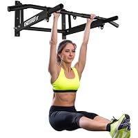 Kipika Joist Mounted Pull Up Bar - 4 Height Adjustable Home Gym Chin Up Bar