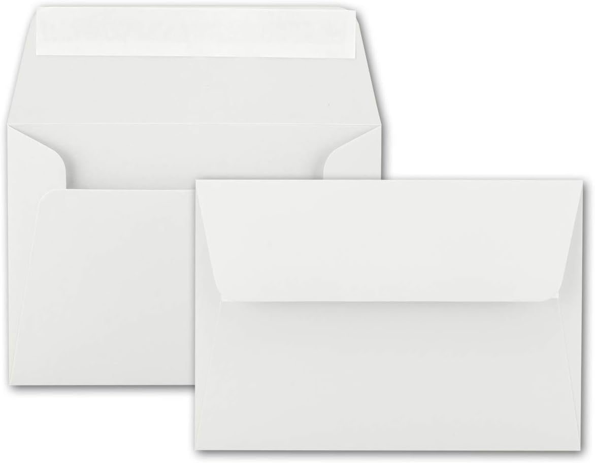 Neuser colourful envelopes B6 175 x 125 mm, adhesive sealing, 75 Umschläge Natural White, 22 Natural White, 75 envelopes